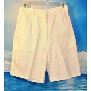 DONNKENNY Womans WHITE Walking Shorts LIGHTWEIGHT Elastic Back Waistband size 14